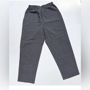 Covington Women’s 10P Gray Houndstooth Plaid casual Pants Elastic Waist 90s VTG